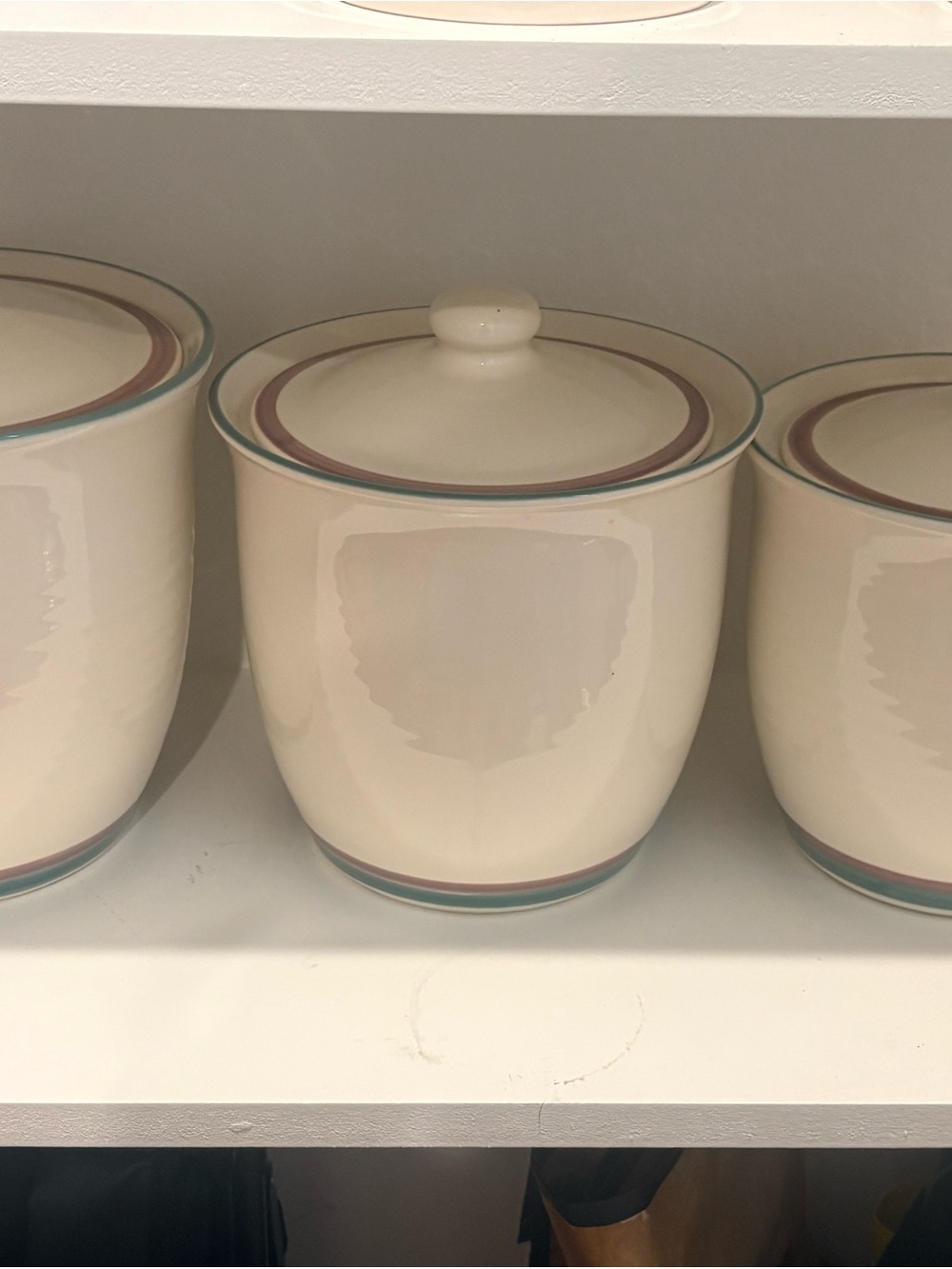 Pfaltzgraff Juniper Complete Dinning over 65 pcSet with Blue and Brown Trim